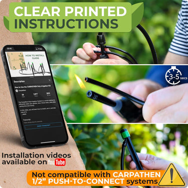 Drip Irrigation System is not compatible with Carpathen push-to-connect systems